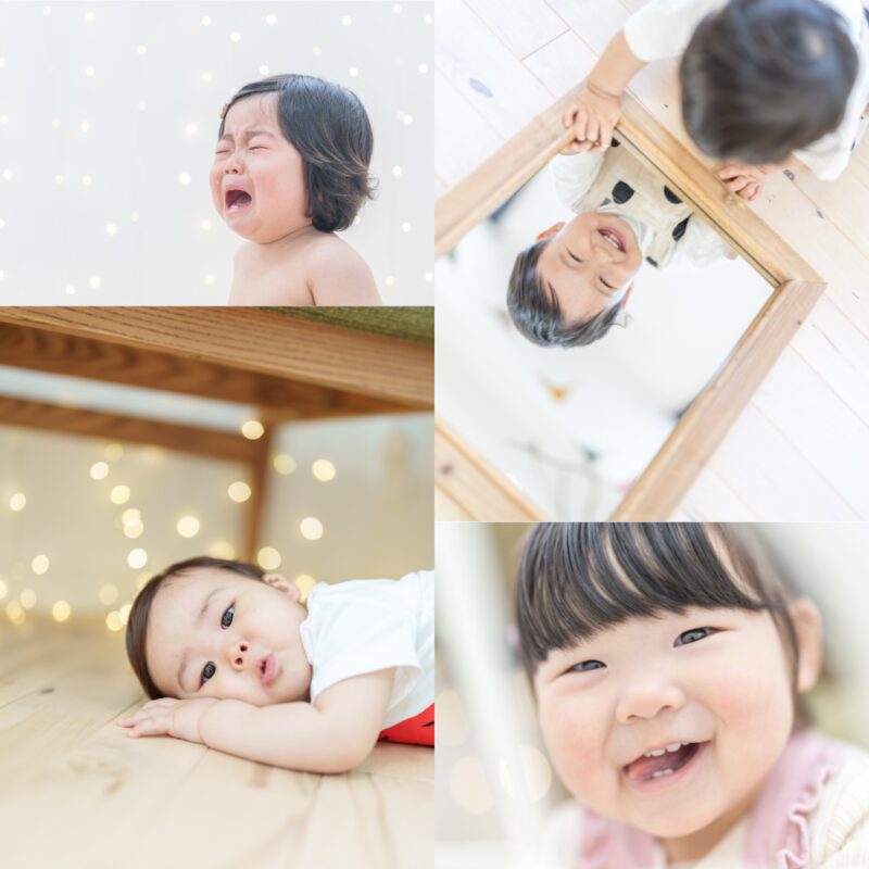 遊びながら撮影する1歳バースデーフォト たっぷりカットのイメージ